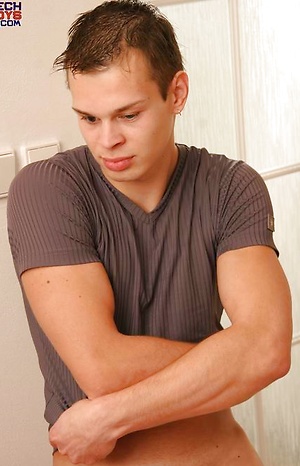 Muscled twink posing naked by Czech Boys image 7