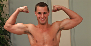 Hot brunette stud Randall jerking off dick by SeanCody image 7