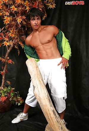 Muscled twink Alfonso posing by East Boys image 12