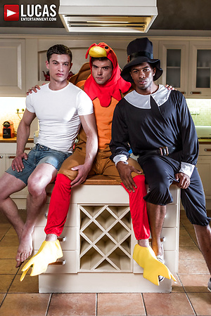 Sean Xavier, Dakota Payne, Ruslan Angelo. Bareback Thanksgiving. by Lucas Entetainment image 1