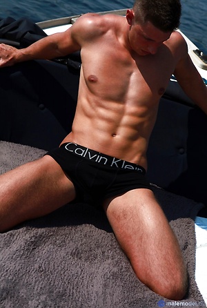 Alex on boat in Vinkeveen by Male Model image 2