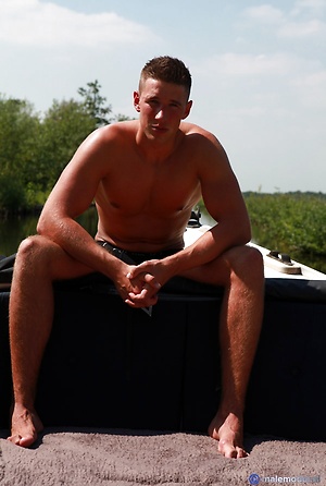 Alex on boat in Vinkeveen by Male Model image 3