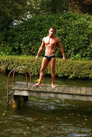 Hugo feeling hot in sun by Male Model image 5