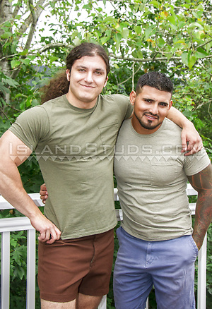 Jerking Bros! - Judah & Rigo are Back! Huge Bodybuilders Pose, Pump Iron, Show Holes, Stroke Together & Explode in Hot Duo Action!! by Island Studs image 2