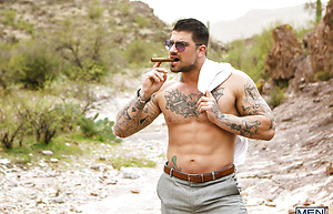 Fit men Ryan Bones & Pierce Paris head to the great outdoors for gay sex by Men image 4