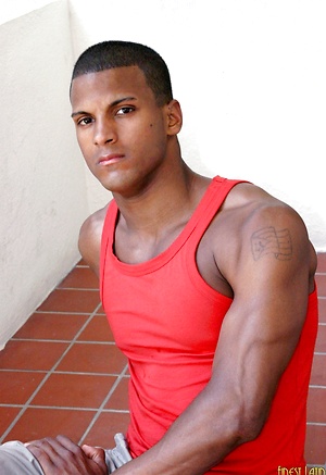 Joel - ebony latino guy jacking off his big dick by Finest Latin Men image 5