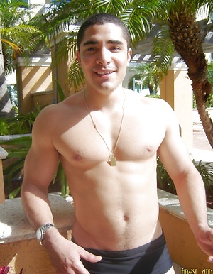 Beefy Gabriel posing outdoors by Finest Latin Men image 11