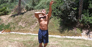 Hot muscle stud Immanuel plays with his uncut dick by SeanCody image 10