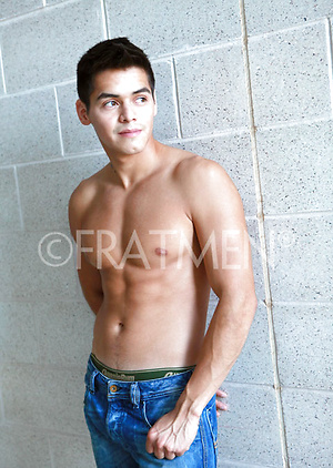 Blac hair muscle boy Kobe by Frat Men image 5