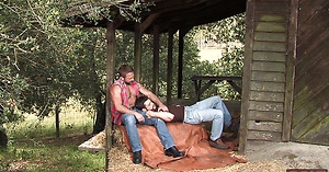 Muscle men Trent Locke and Dirk Caber fucking