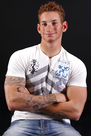 Tattooed stud Troy jacking off dick by ChaosMen image 2