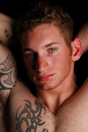 Tattooed stud Troy jacking off dick by ChaosMen image 7