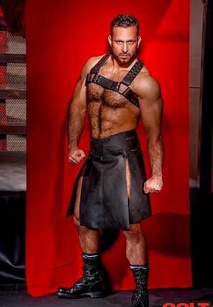 Adam Champ shows his perfect muscle hairy body by Colt Studio image 2