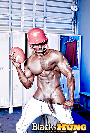 Ebony athlet getting horny at the Locker Room by BlackNHung image 4