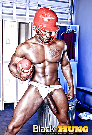 Ebony athlet getting horny at the Locker Room by BlackNHung image 9