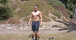 Muscled stud Ron plays with his cock by SeanCody image 7