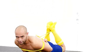 Bald muscle star Leo Forte bounded by Bound Jocks image 3