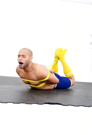 Bald muscle star Leo Forte bounded by Bound Jocks image 4