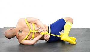 Bald muscle star Leo Forte bounded by Bound Jocks image 5