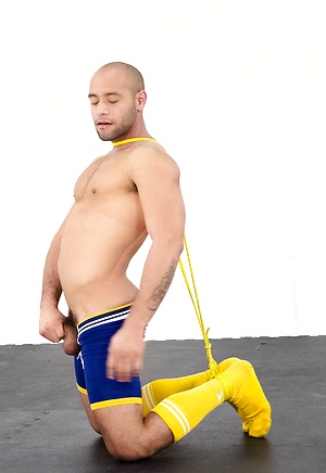 Bald muscle star Leo Forte bounded by Bound Jocks image 10