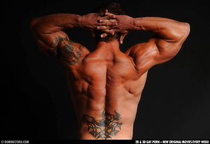 Muscular dudes Bryce Evans and Sam Northman