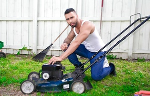 Rick York and Mickey Collins in The Lawnmower Man by Men Over 30 image 9