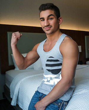 Lukas Valentine prepares for his first bareback scene by Randy Blue image 1