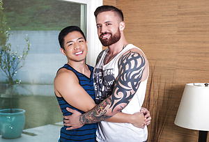 Asian Gay Boy Cooper Dang gets fucked by Tatted stud, Jordan Levine by Randy Blue image 1