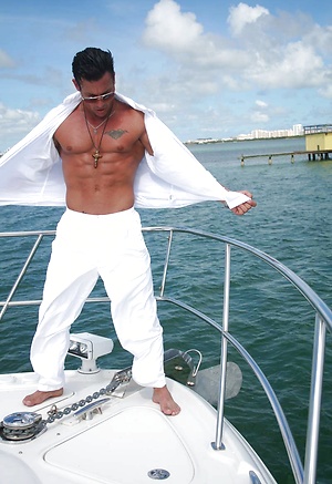 Javier Curved Dick Jerking On The Boat by ManAvenue image 4