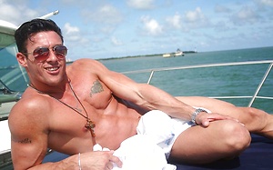 Javier Curved Dick Jerking On The Boat by ManAvenue image 6